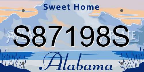 S87198S Alabama License Plate