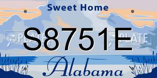 S8751E Alabama License Plate