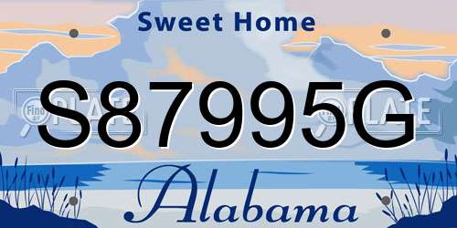 S87995G Alabama License Plate
