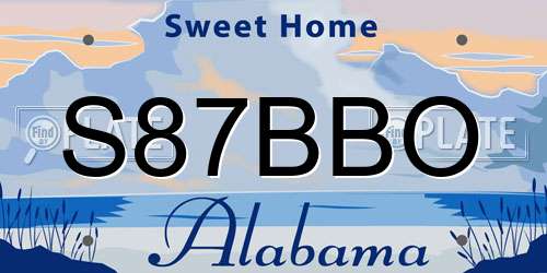 S87BBO Alabama License Plate