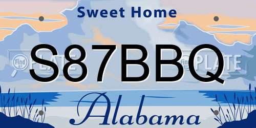 S87BBQ Alabama License Plate