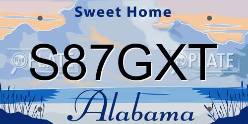 S87GXT Alabama License Plate