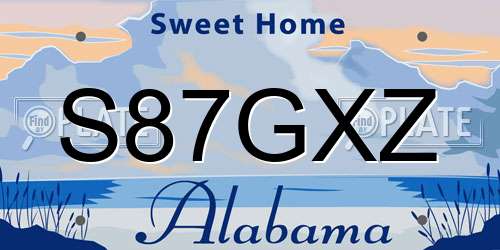 S87GXZ Alabama License Plate