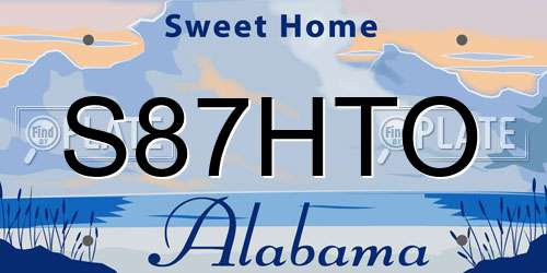 S87HTO Alabama License Plate