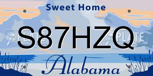 S87HZQ Alabama License Plate