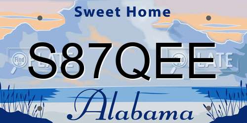 S87QEE Alabama License Plate