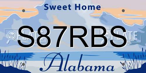 S87RBS Alabama License Plate