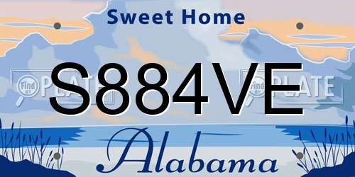 S884VE Alabama License Plate