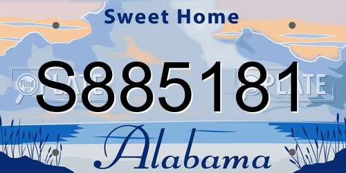 S885181 Alabama License Plate