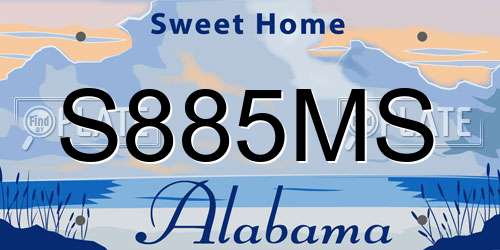 S885MS Alabama License Plate