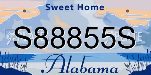 S88855S Alabama License Plate