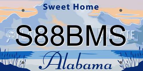 S88BMS Alabama License Plate