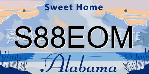 S88EOM Alabama License Plate
