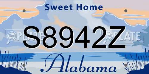 S8942Z Alabama License Plate