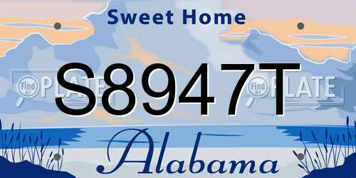 S8947T Alabama License Plate