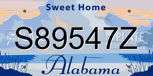 S89547Z Alabama License Plate