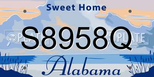 S8958Q Alabama License Plate