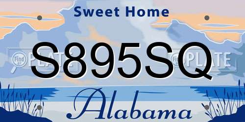 S895SQ Alabama License Plate