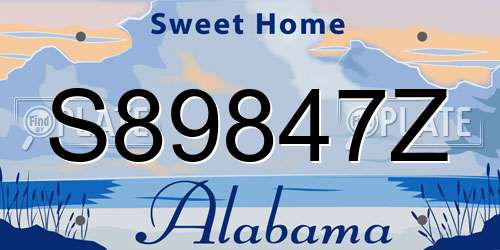 S89847Z Alabama License Plate