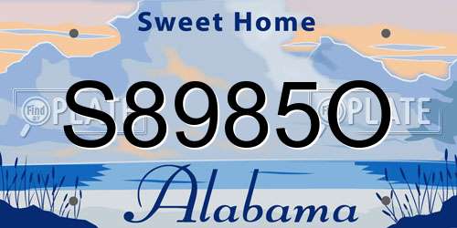 S8985O Alabama License Plate