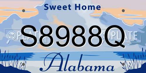 S8988Q Alabama License Plate