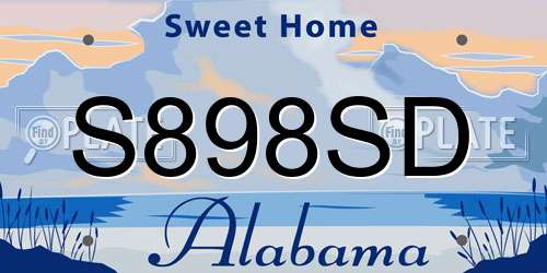 S898SD Alabama License Plate