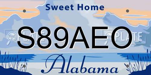 S89AEO Alabama License Plate