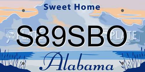 S89SBO Alabama License Plate