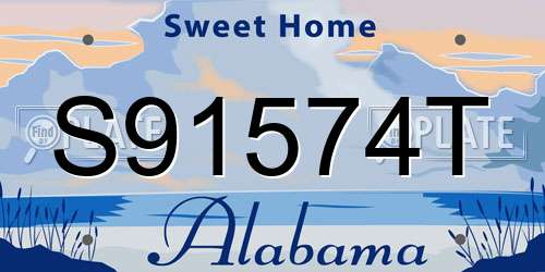 S91574T Alabama License Plate