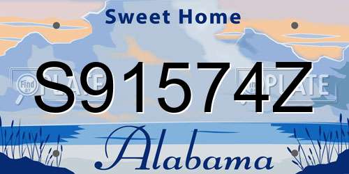 S91574Z Alabama License Plate