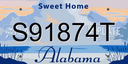 S91874T Alabama License Plate
