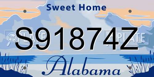 S91874Z Alabama License Plate