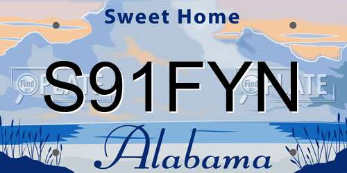 S91FYN Alabama License Plate