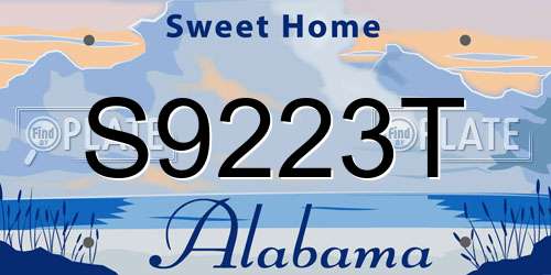 S9223T Alabama License Plate