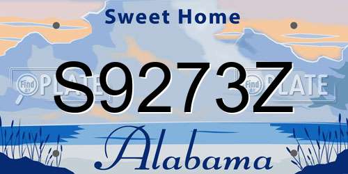 S9273Z Alabama License Plate