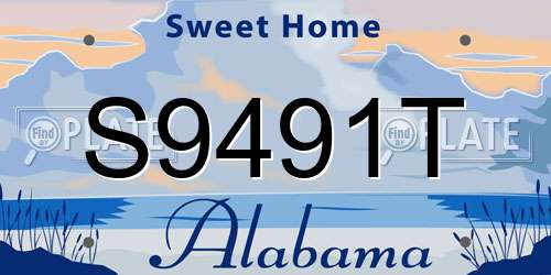 S9491T Alabama License Plate