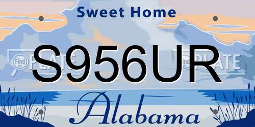 S956UR Alabama License Plate