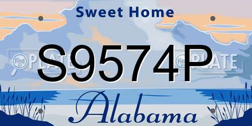 S9574P Alabama License Plate