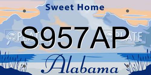 S957AP Alabama License Plate