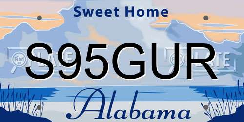 S95GUR Alabama License Plate