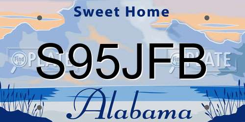 S95JFB Alabama License Plate