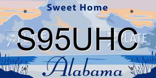 S95UHC Alabama License Plate