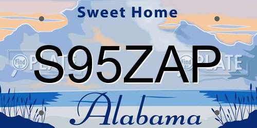 S95ZAP Alabama License Plate