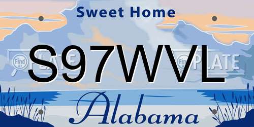 S97WVL Alabama License Plate