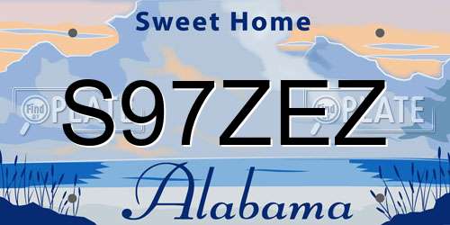 S97ZEZ Alabama License Plate