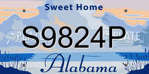S9824P Alabama License Plate