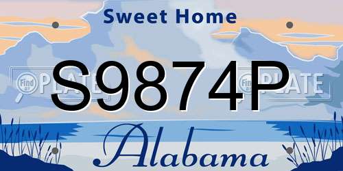 S9874P Alabama License Plate