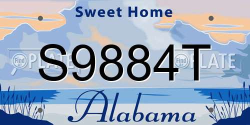 S9884T Alabama License Plate