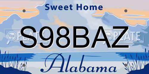 S98BAZ Alabama License Plate