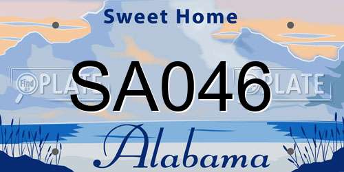 SA046 Alabama License Plate